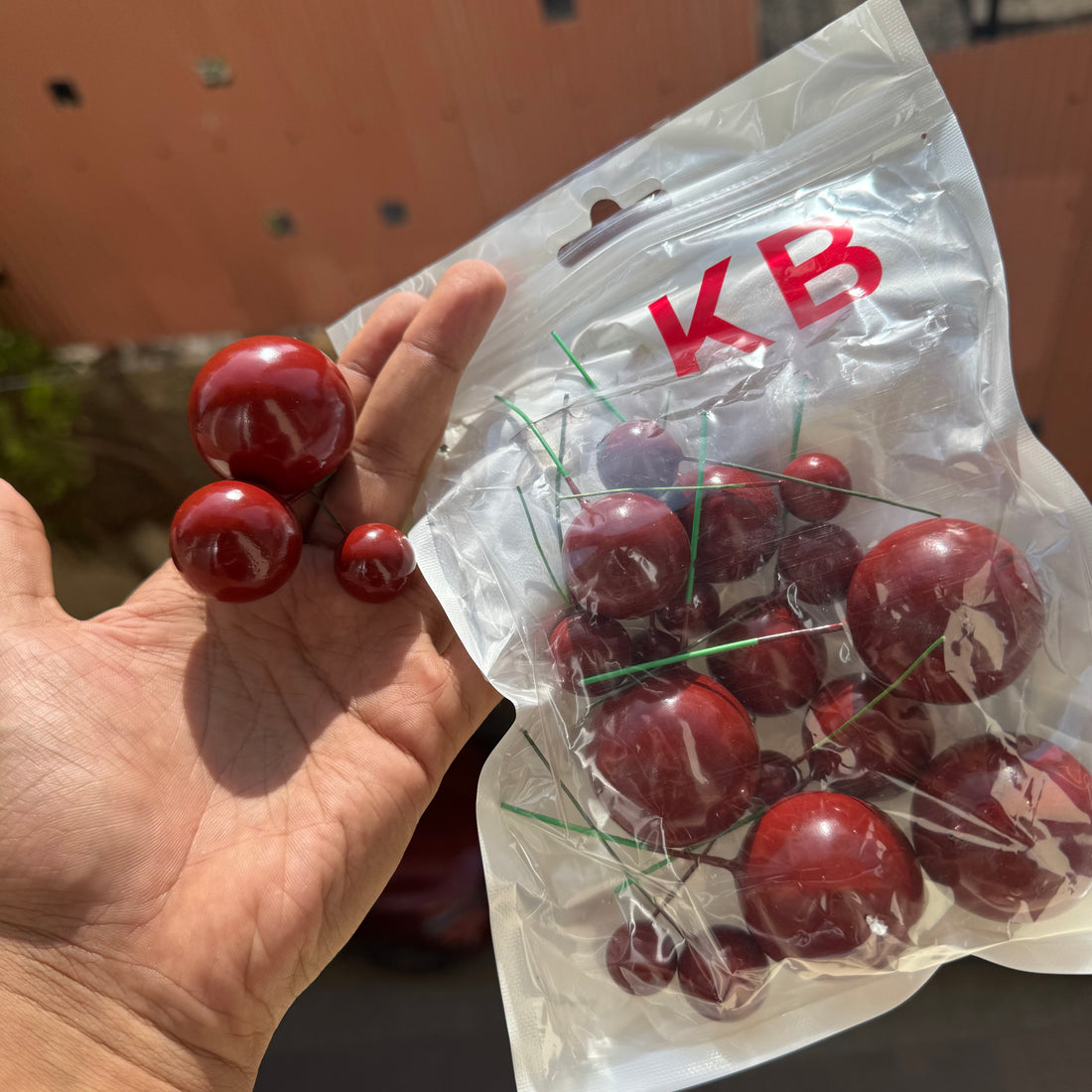 Cherry Red Faux Ball