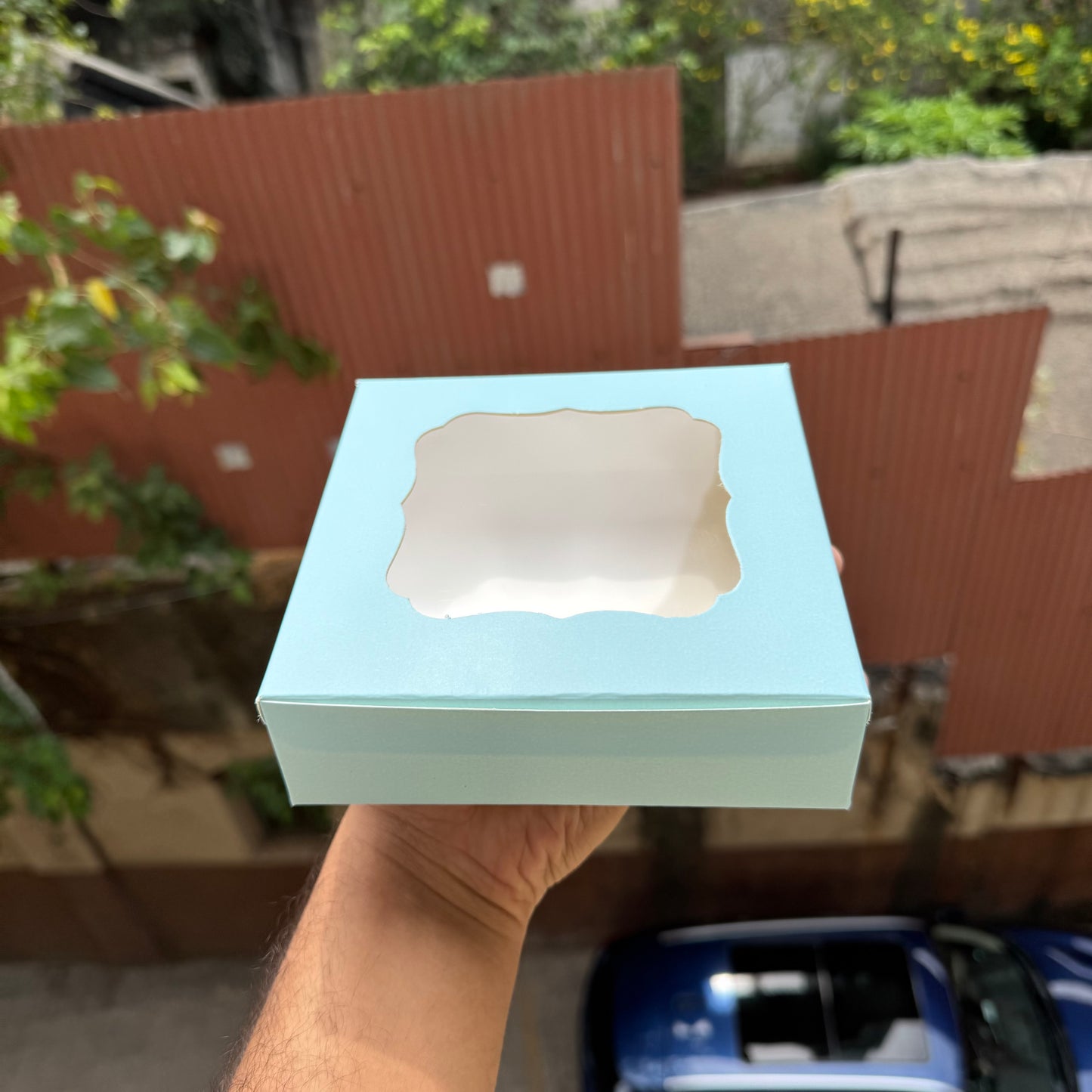 Pastel Sky Blue 4 Brownie Box (10pc)