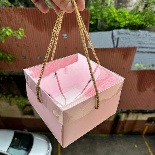 Hamper String Box With Transparent Lid 6x6x4 (10pcs)