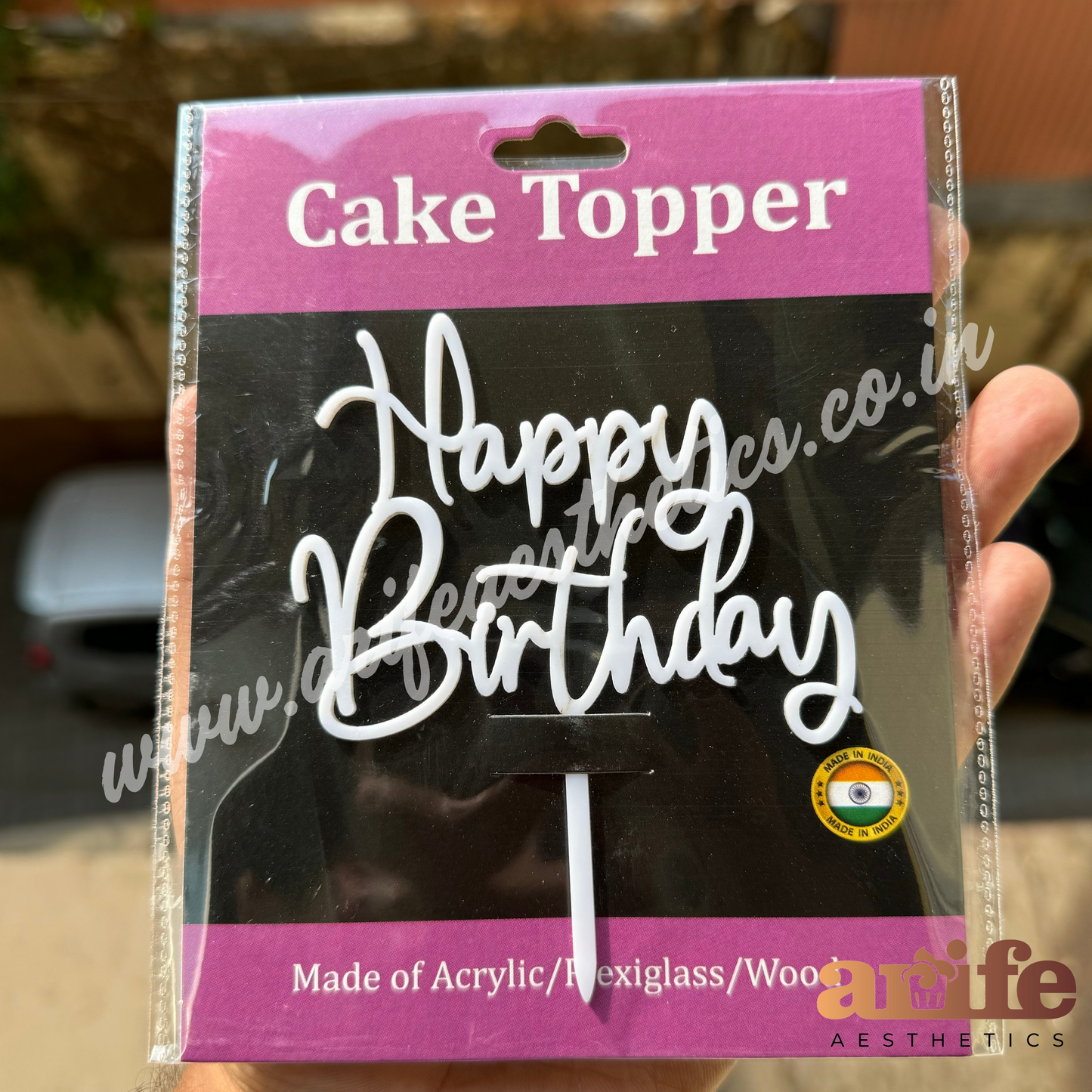 Happy Birthday 4” Topper Colourful