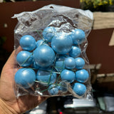 Pearl Finish Sky Blue Faux Ball 20pcs