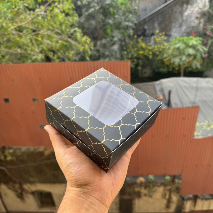 Moroccan Foil Box | 5x5x2inch | Black & Gold (10pcs)