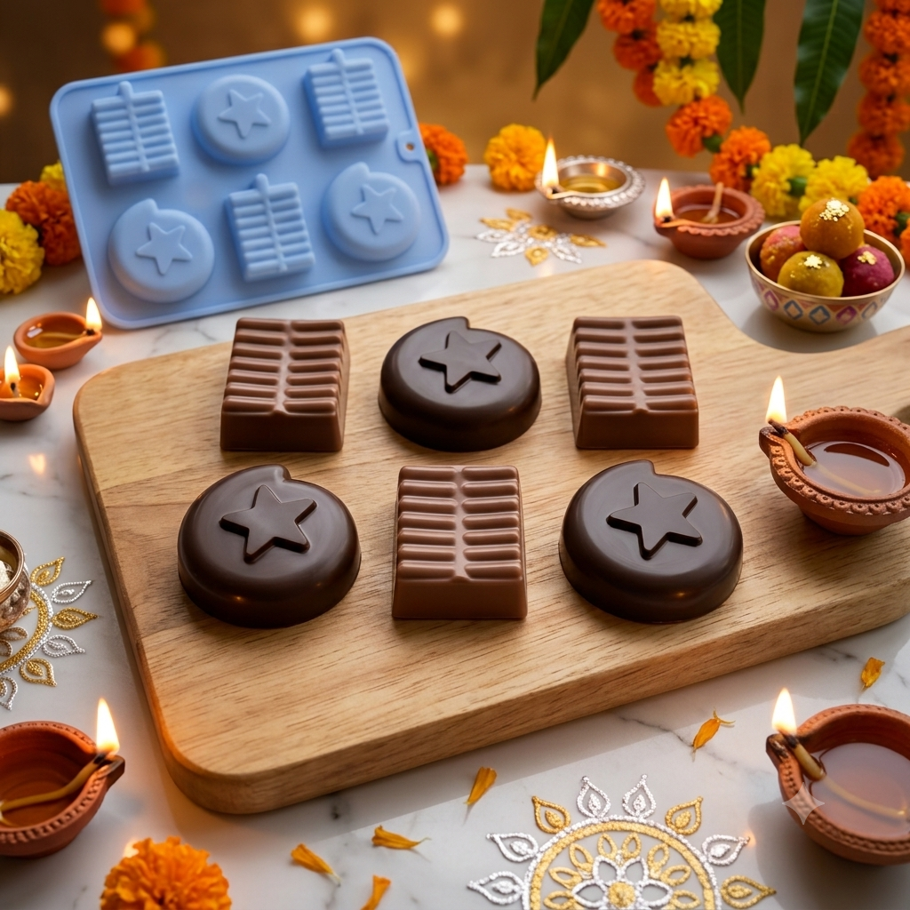 Diwali ~ Chakri With Ladi Pataka Silicon Mould 6in1 (1pc)