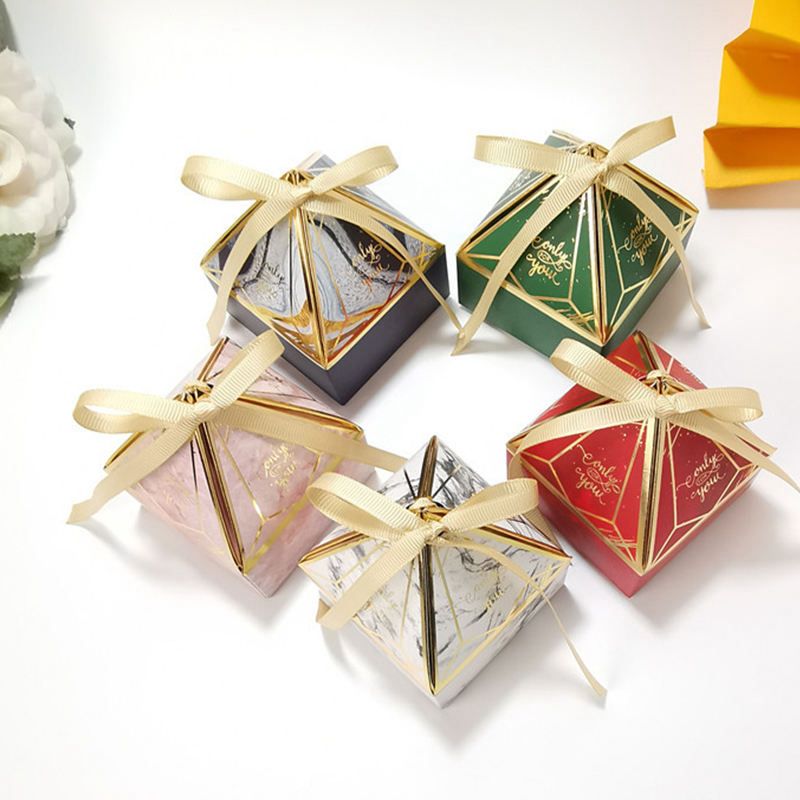 Pretty Diamond Box For Chocolates / Jewellery / Candles (10pc) includes ribbon