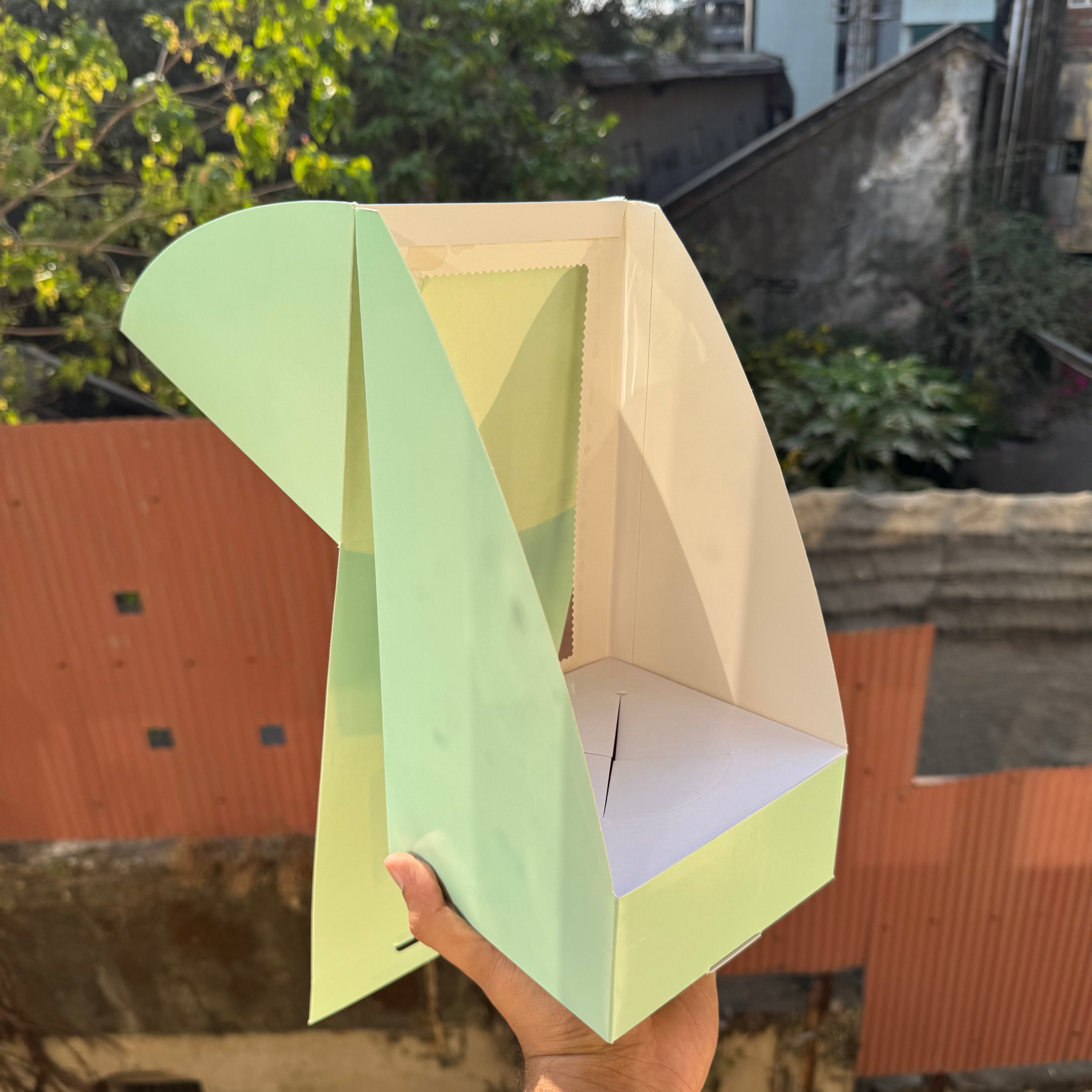 Trending Wine Glass Cake Box Mint Green