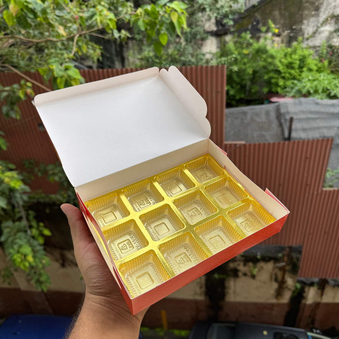 12 Modak Box For Ganesh Chaturthi (10pc) with gold cavity