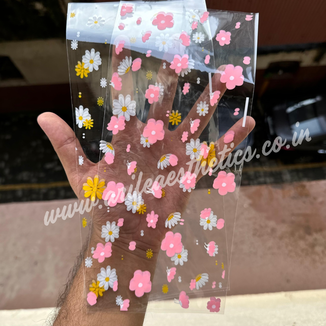 Cookie Pouch - Long Floral Bags With Twistie (50pcs)
