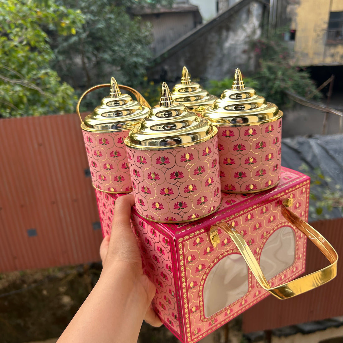 Pink Heritage Four-Jar Festive Box