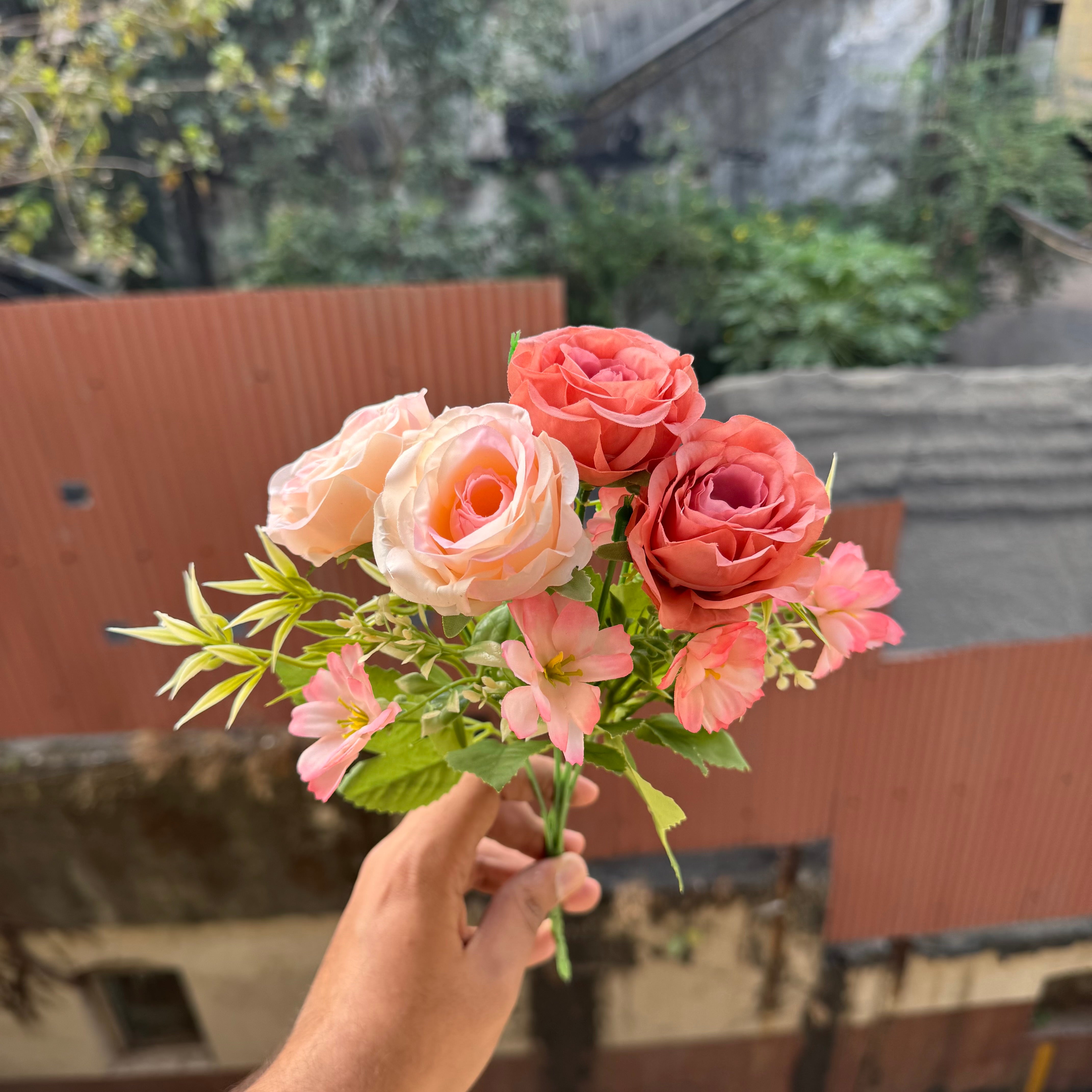 Artificial Flower Bunch With Stem and Leaves (1pc) #480
