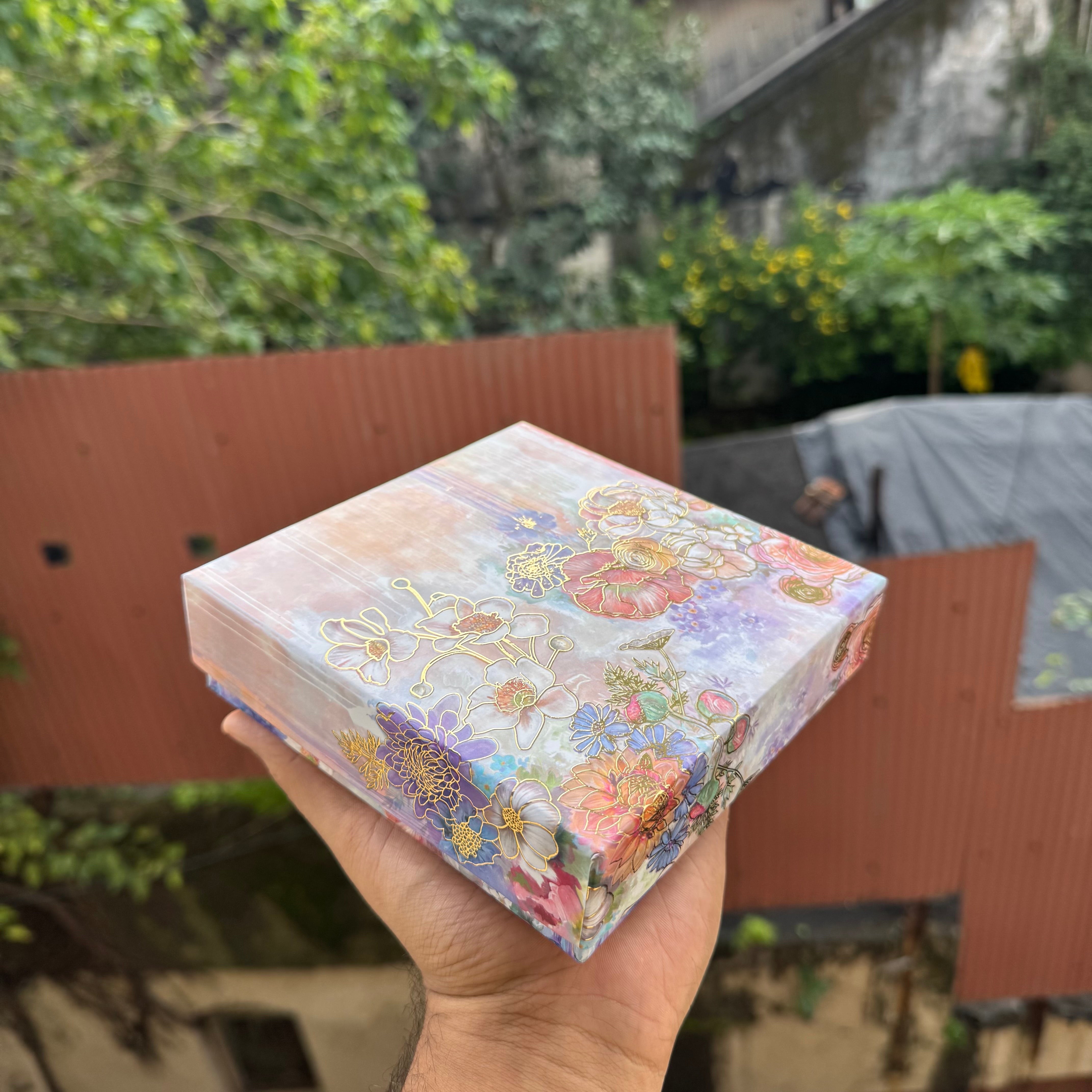 Rigid Top Bottom Box 1pc | Pastel Petals