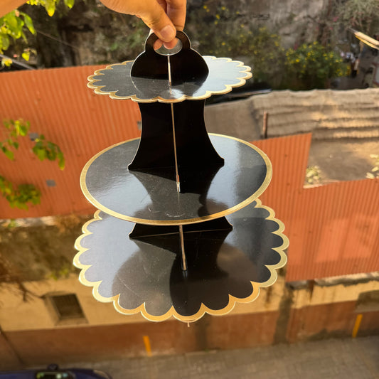 3 Tier Cupcake Stand Black