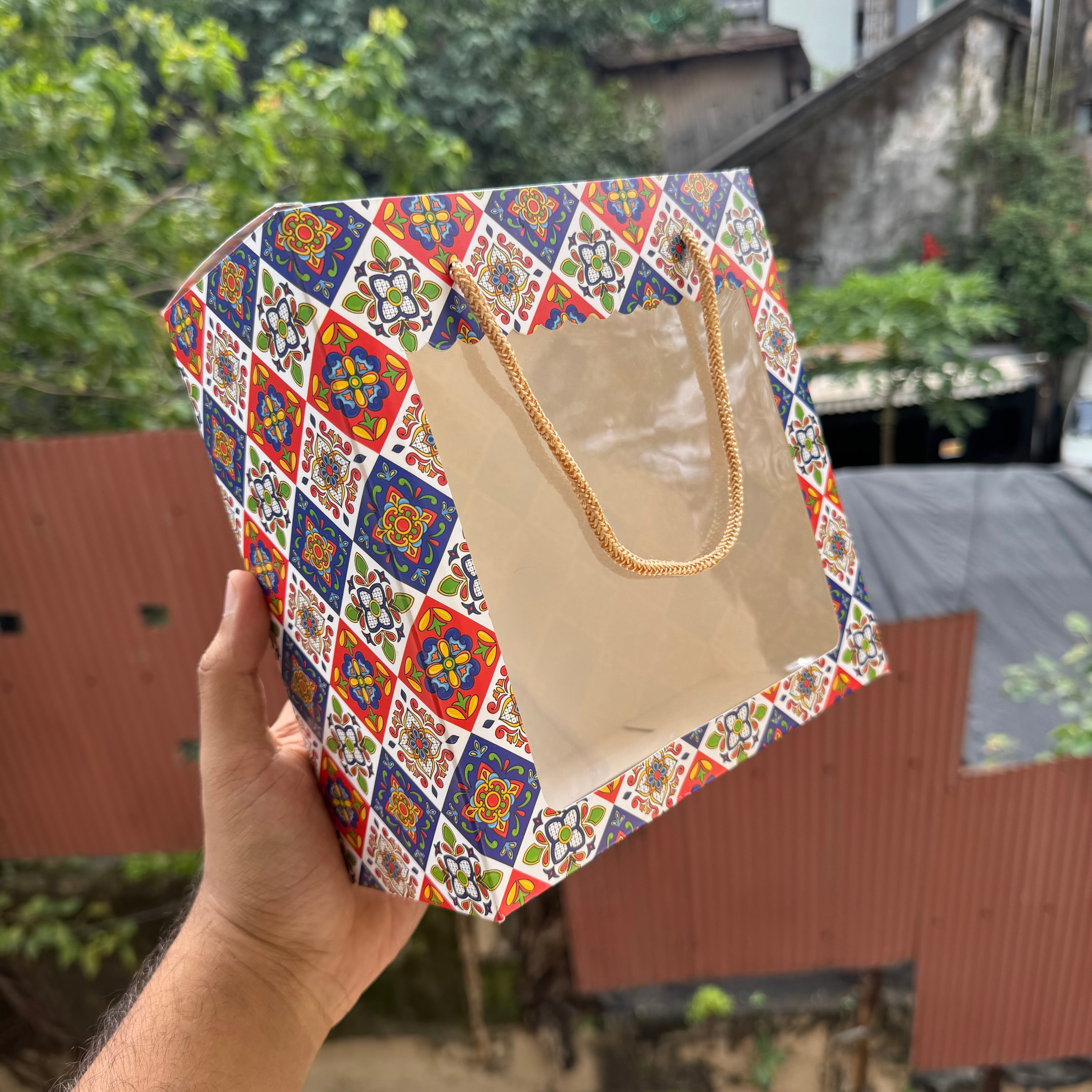 Diwali Hamper Bag With Handle 8” (10pc) ~ Utsav Collection