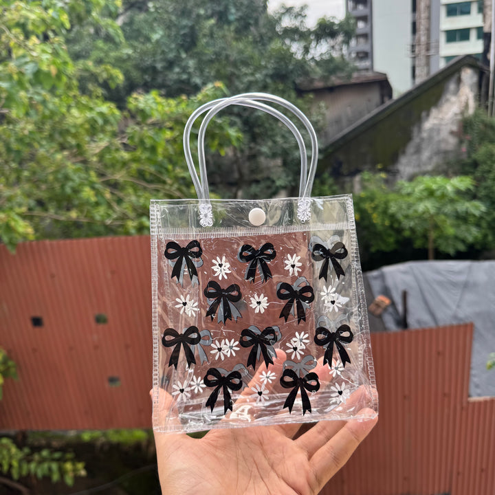 Nia PVC Printed Bag (10pc) ~ Black Bow