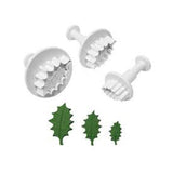 3pcs Big Holly Leaf Plunger Cutters Fondant Tool