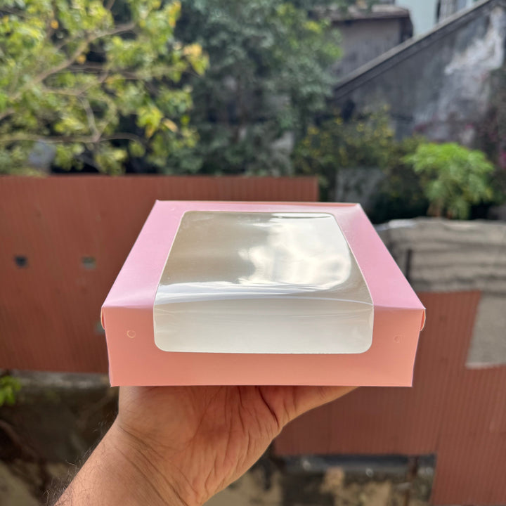 4 Brownie L Shape Window Box Pink (10pc) - Arife.Aesthetics