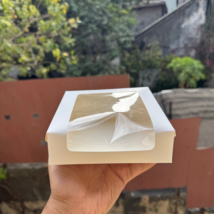 4 Brownie L Shape Window Box White (10pc) - Arife.Aesthetics