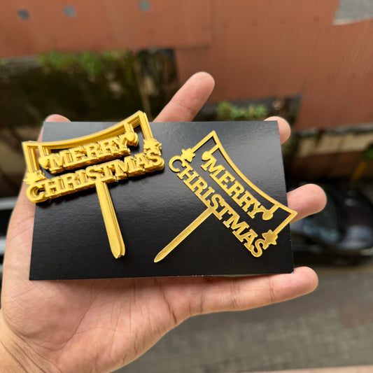 Merry Christmas Tree Acrylic Topper / Tag (10 pc)