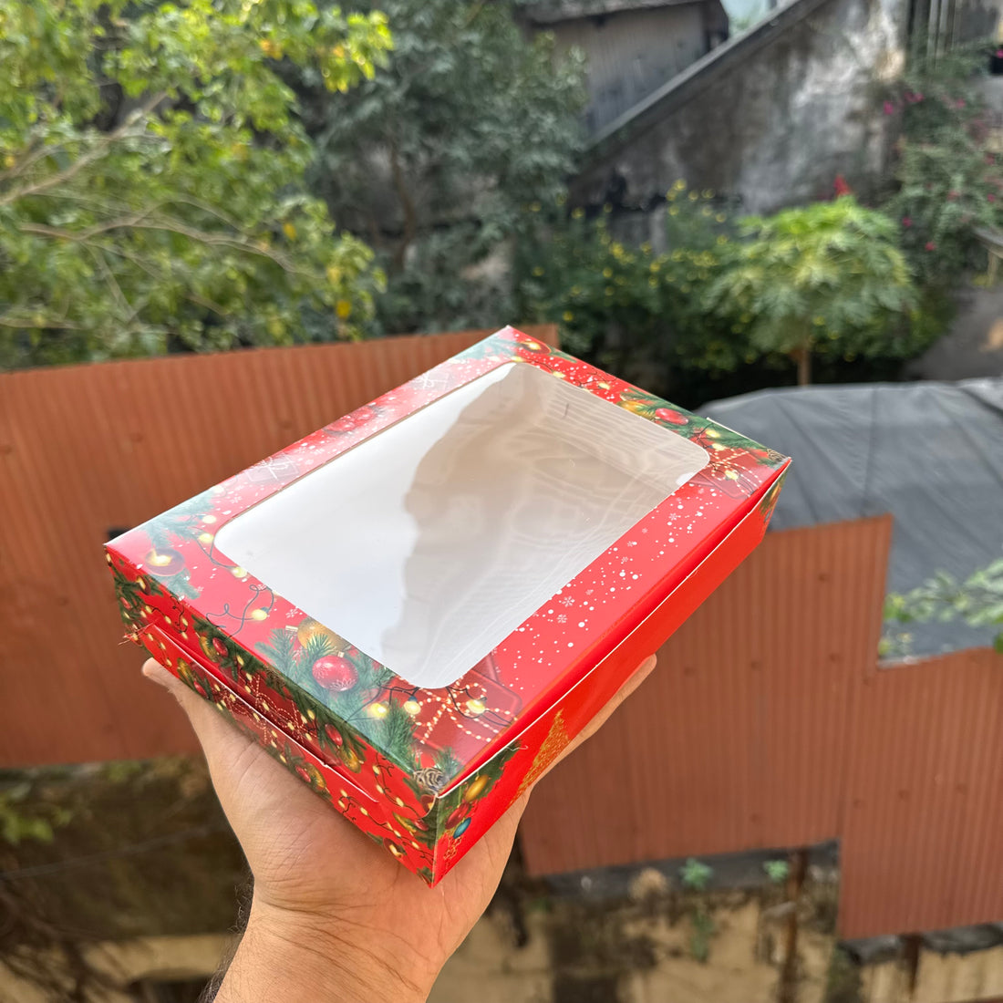 Christmas 6 In 1 Brownie / Cookie Box 10 Pc | Red