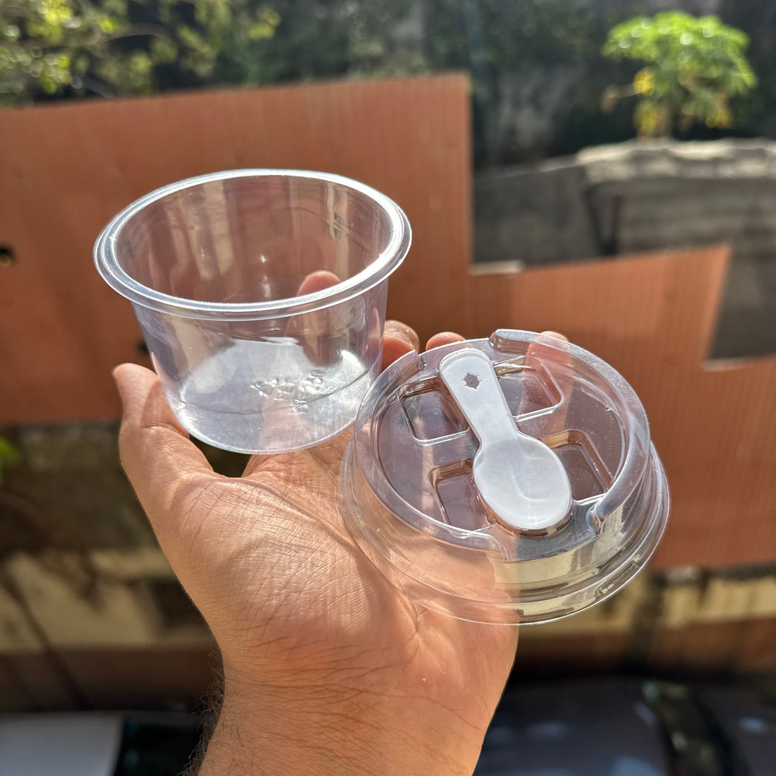 PVC Dessert Container With Spoon (10pc) • YX - 250