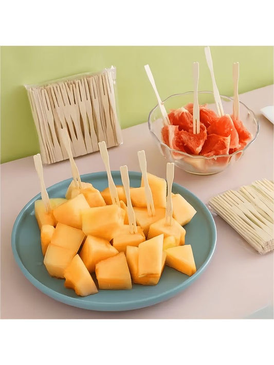 Wooden Fruit Fork Set (70pc)