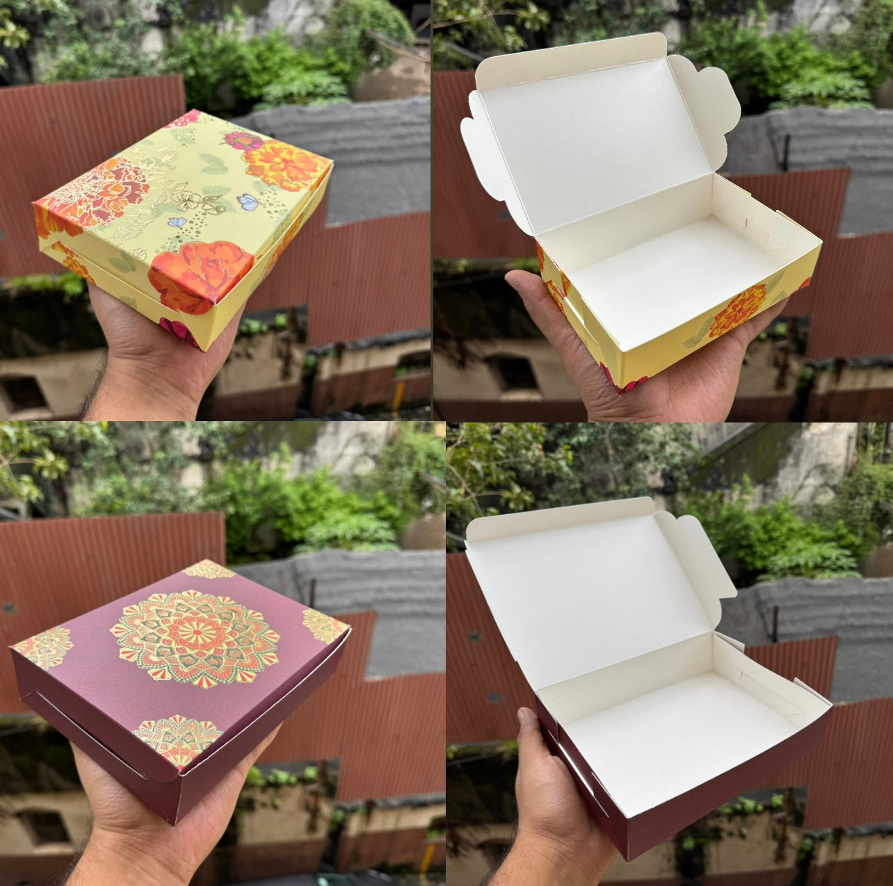 Kohinoor Collection 12Cavity Size Box For 6 Brownie with Foil Detailing (10pc)