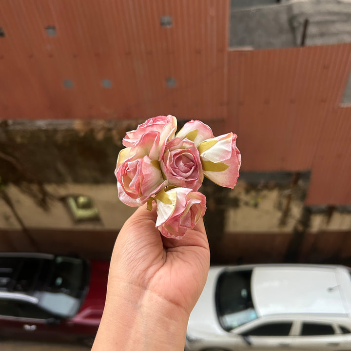 Glitter Dried Rose Flower Bunch (6flowers)