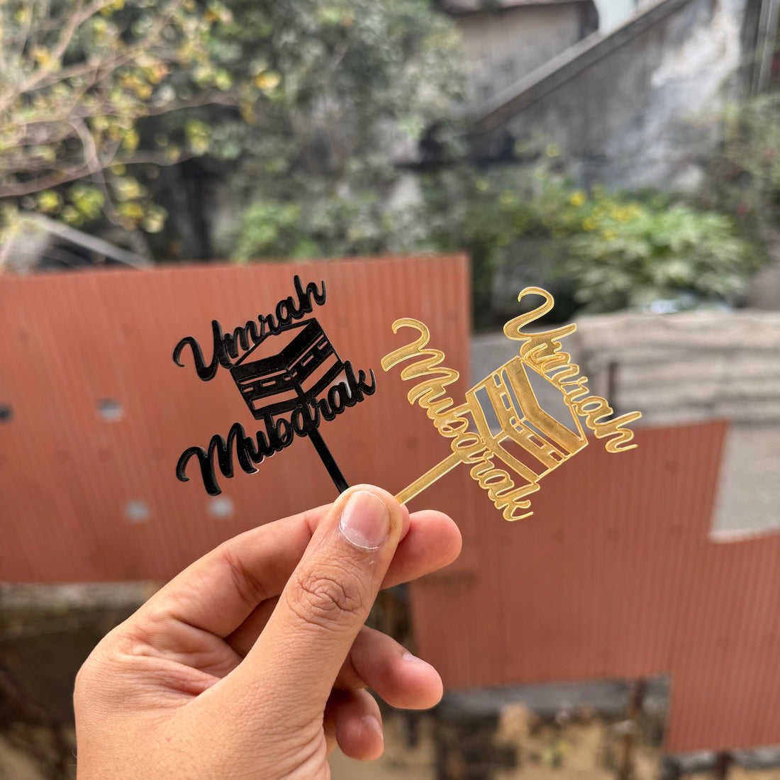 Umrah Mubarak Acrylic Topper / Tag (10pc)