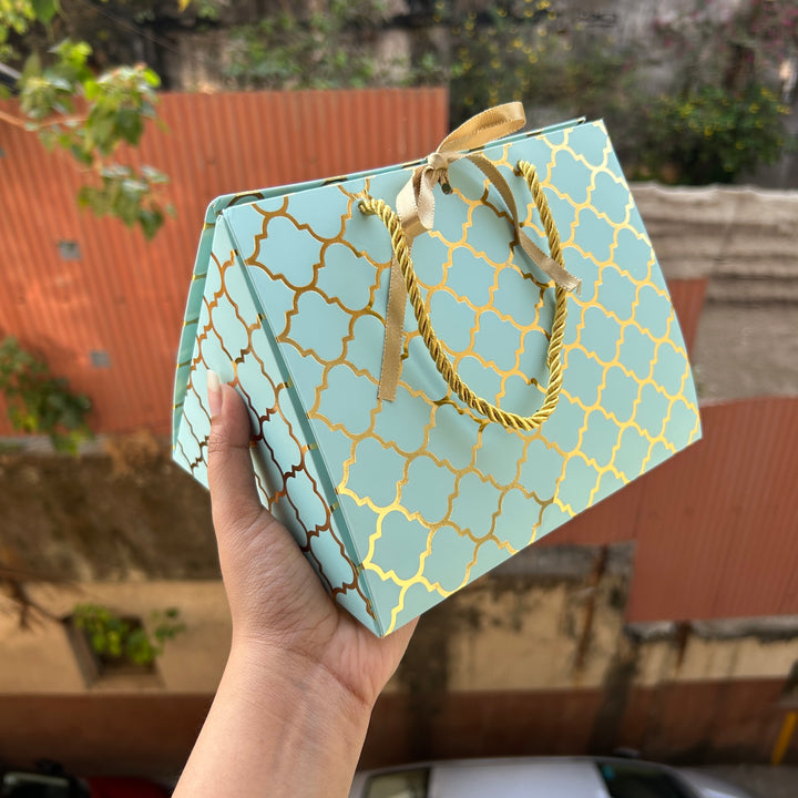 Pastel Festive Jar Triangle Box / Bag Blue