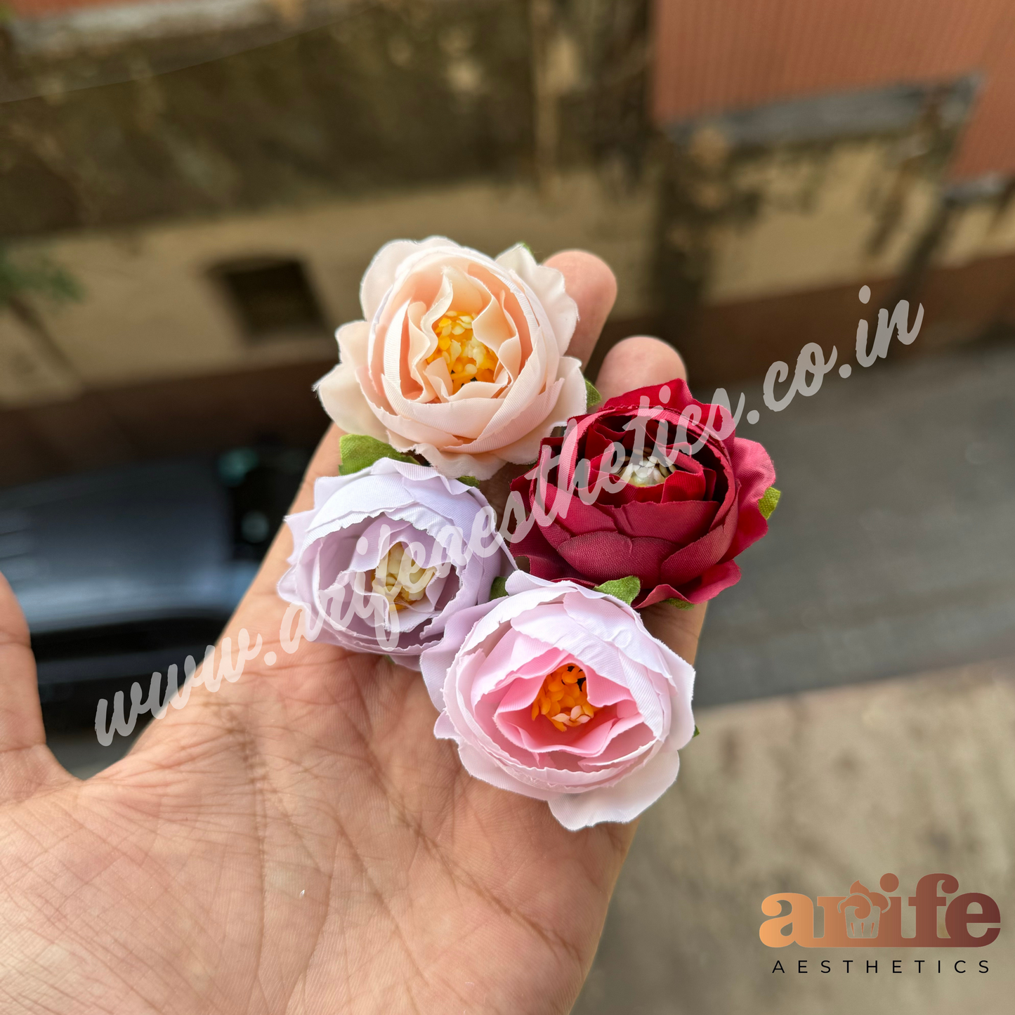 Peach Pop Flowers 5pc