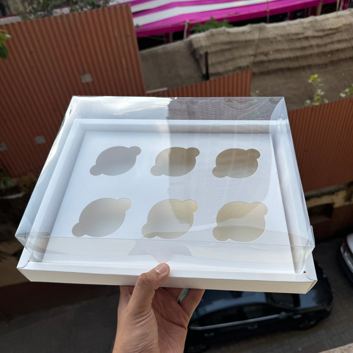 6 Cupcake Display Hamper Box White (5pc) #New