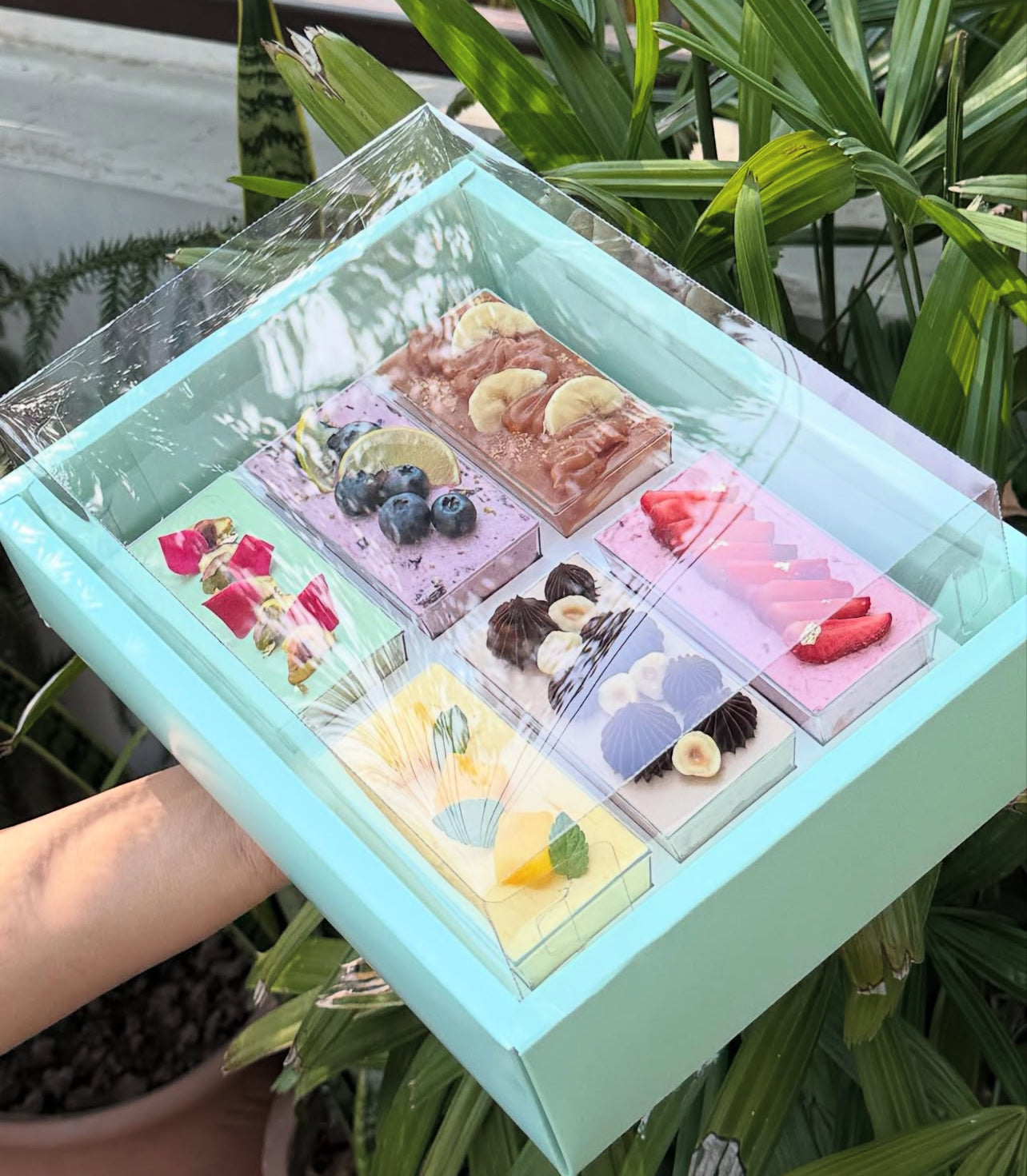 Trending Rectangle Mousse Cup Box Mint Green(10pc)