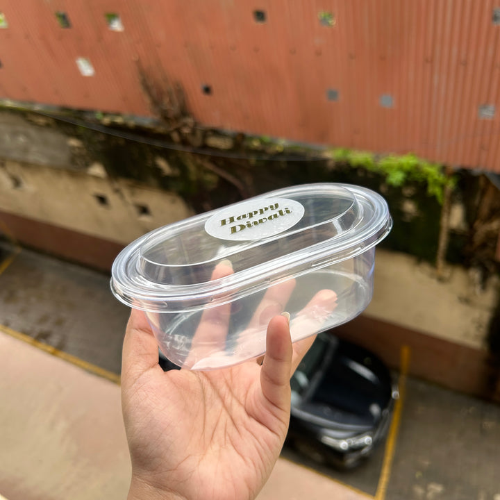 Happy Diwali Round Cut Transparent Foiled Embossed Stickers (40 stickers)