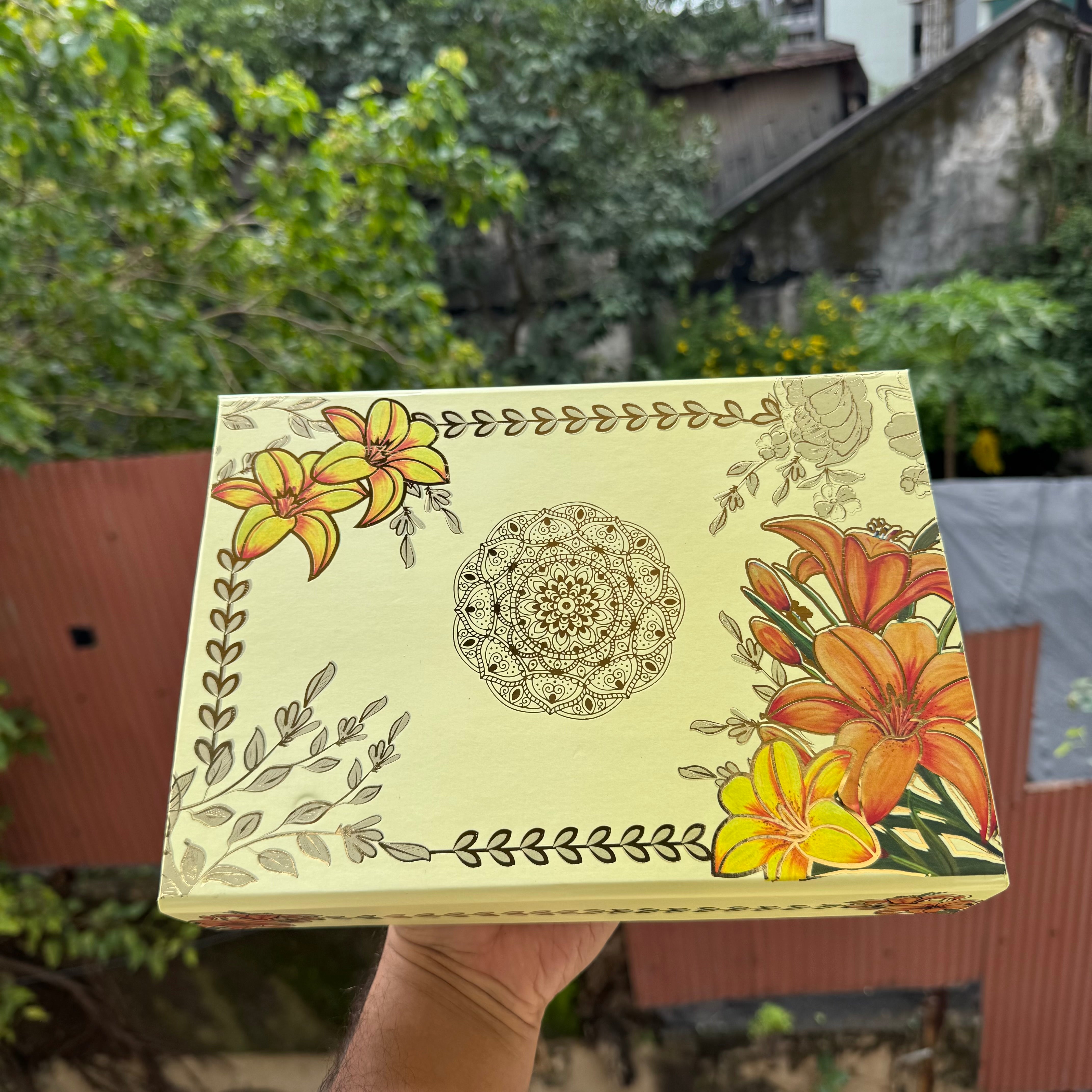 Premium Rigid Mithai / Hamper Box | Collapsible (1pc) ~ Light Yellow