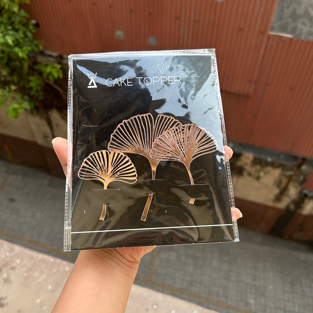 Ginkgo Leaf Acrylic Rose Gold - Set of 3 pc