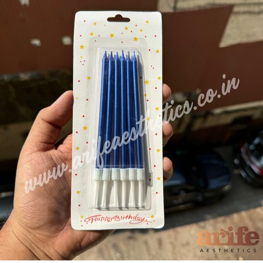 Blue Crayon Metallic Candles