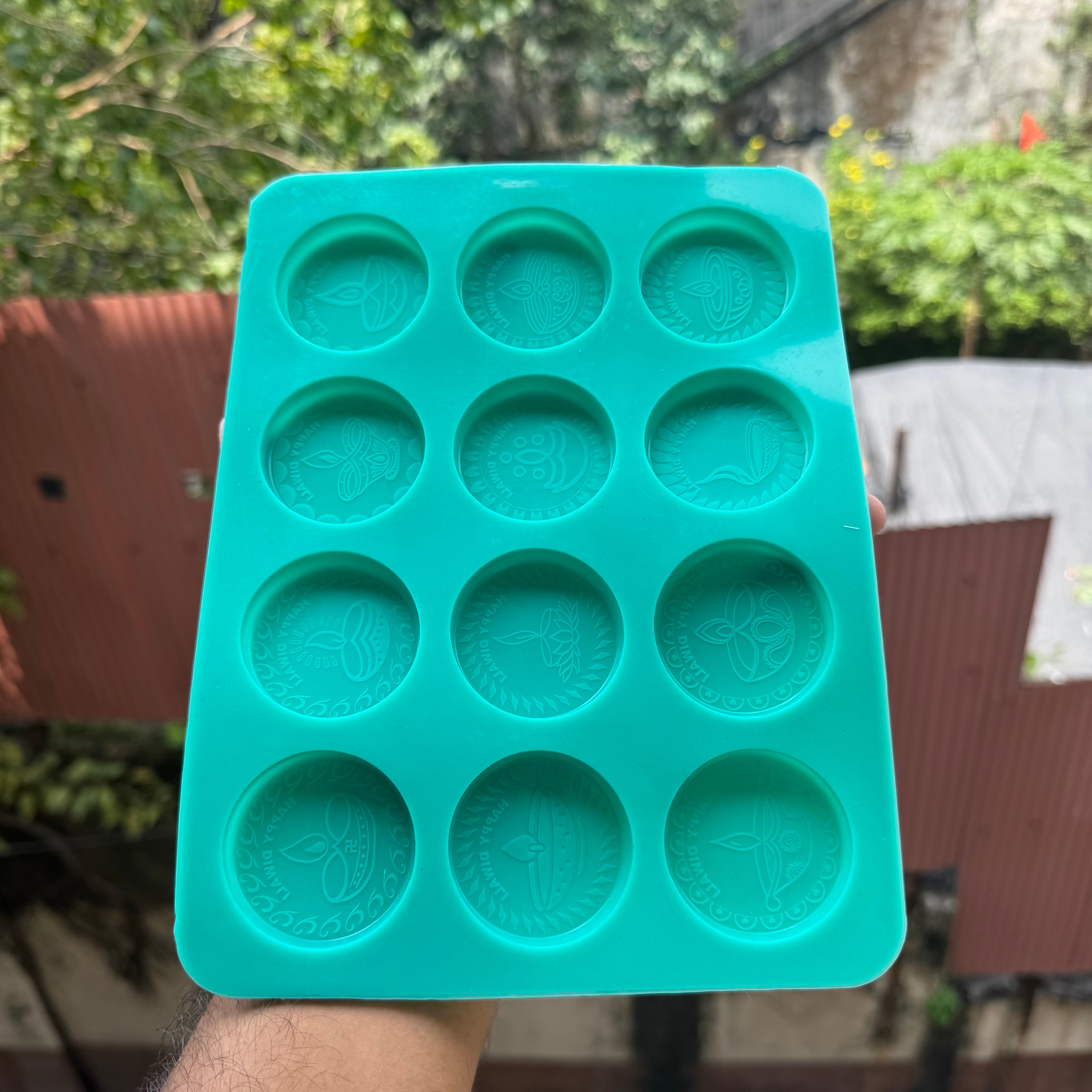 Diwali ~ Diya Coin Silicon Mould 12in1 (1pc)