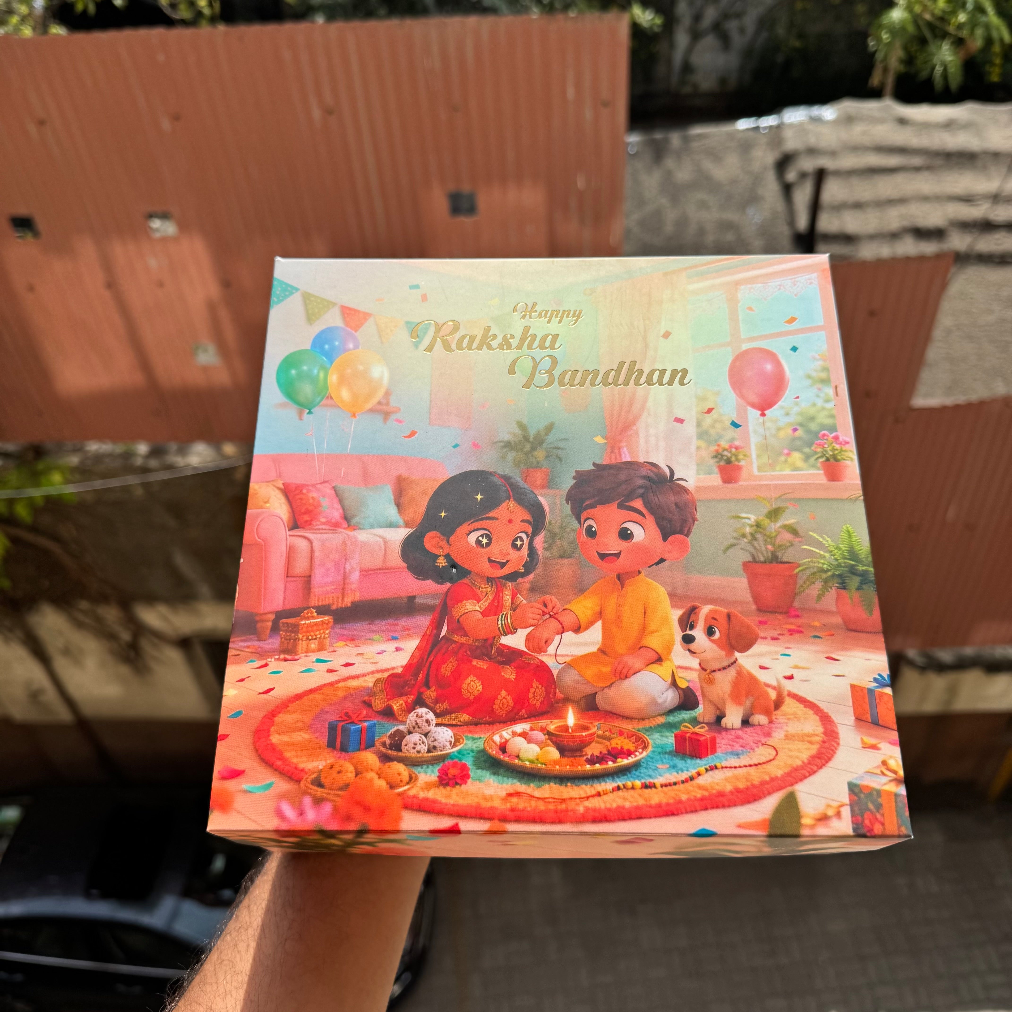 Rakhi Top Bottom Hamper Box • BK-91 Peach