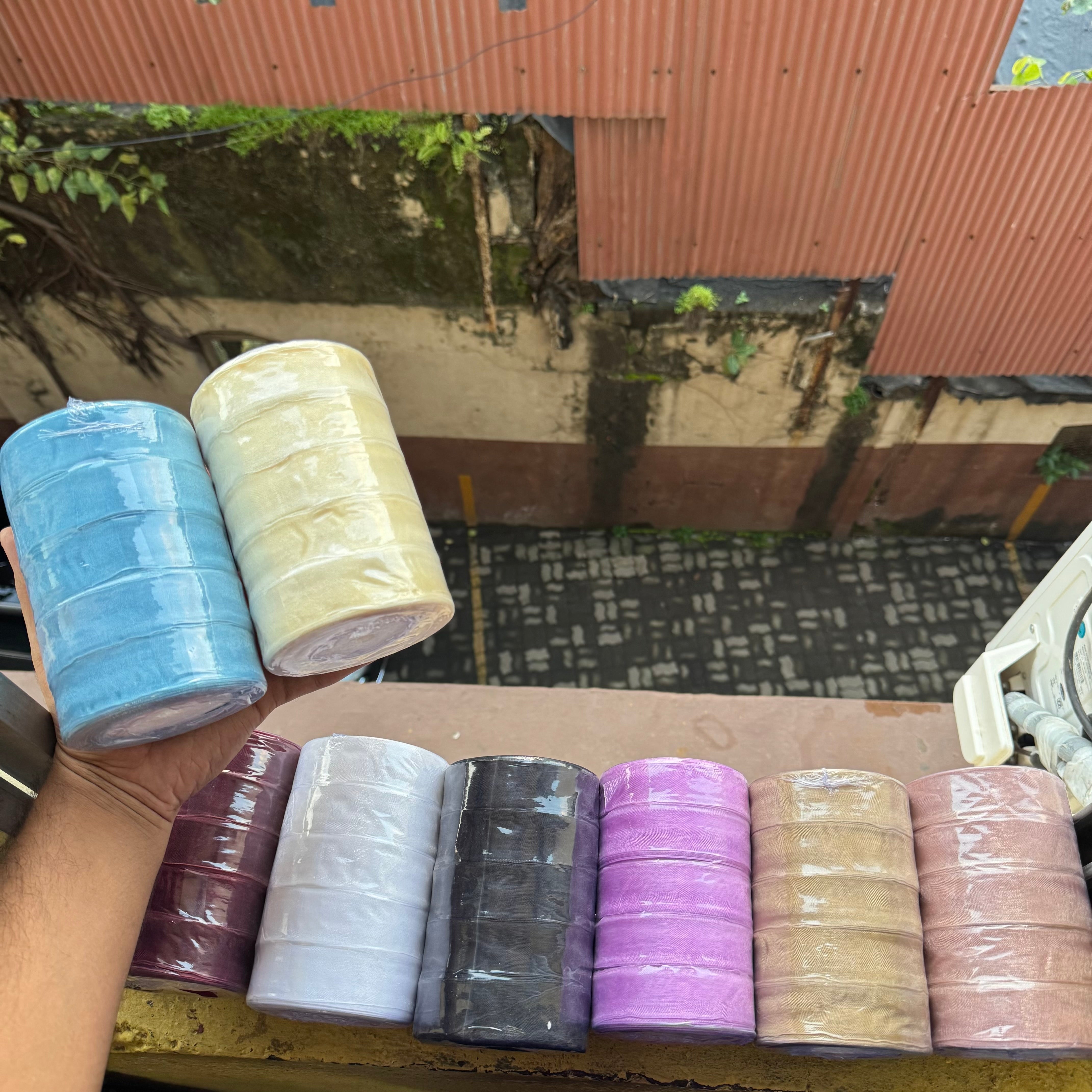 Sheer Organza Ribbon Roll (5 rolls) | Antique Gold