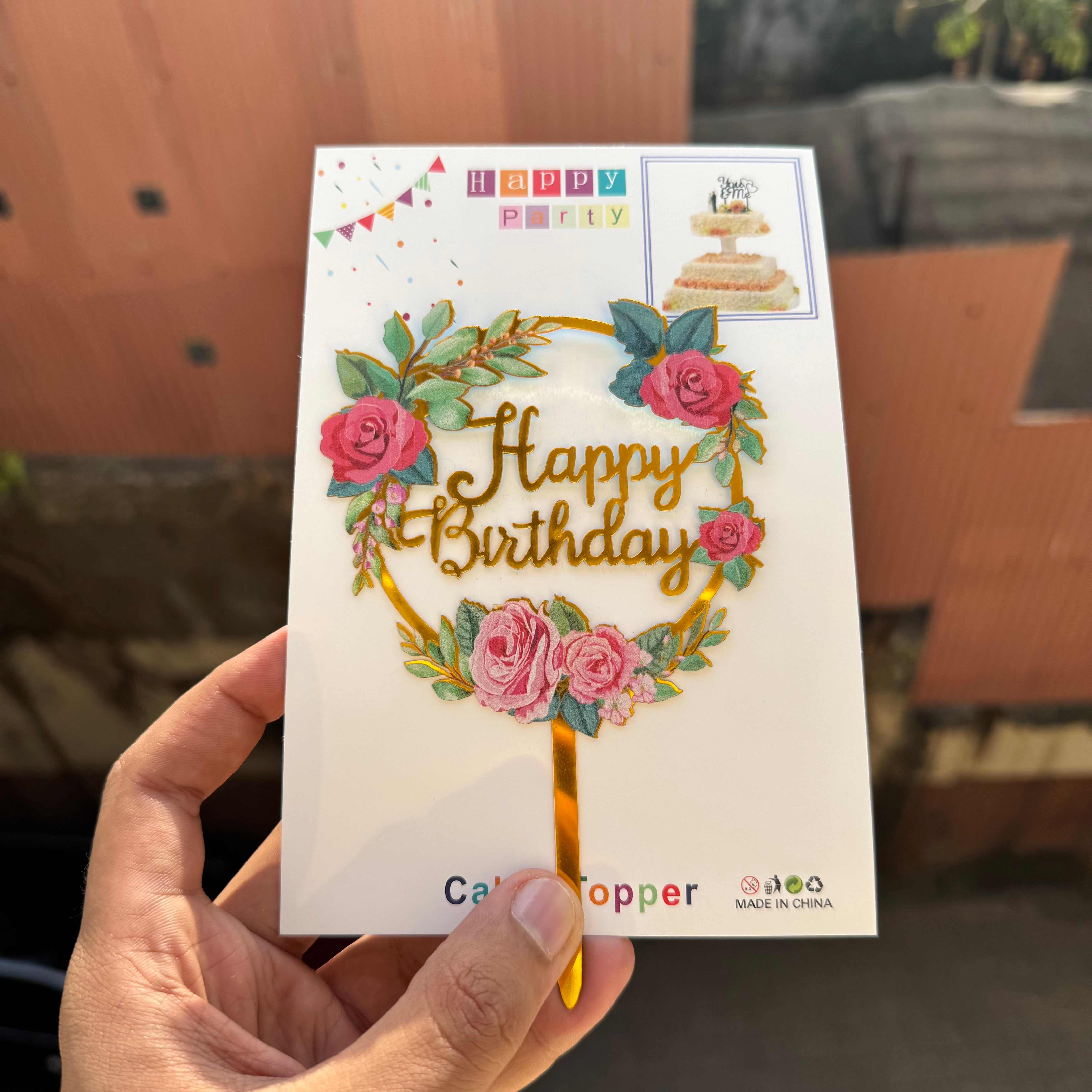 Birthday Printed Acrylic Topper 1 pc