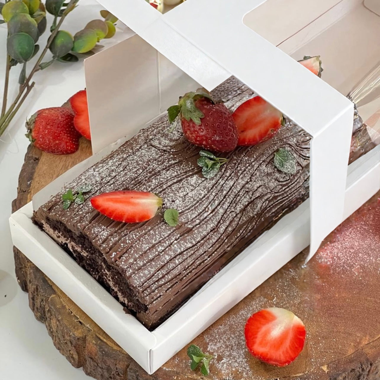 Slider Plum / Loaf Box with Inner Tray (10pc) White - Big • 9x5x4inch