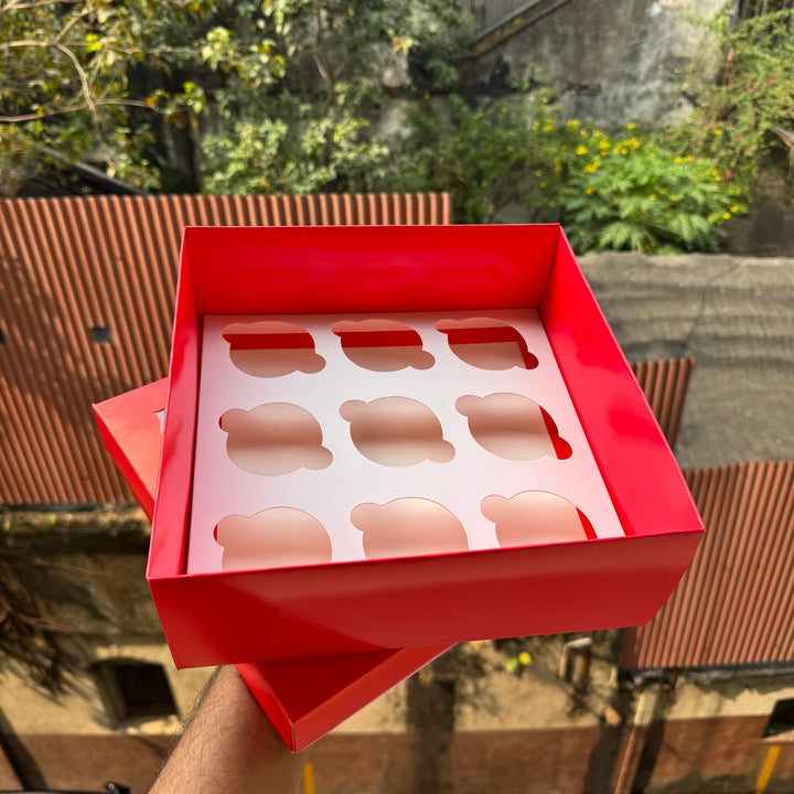 Valentine 9in1 Cupcake Box Red