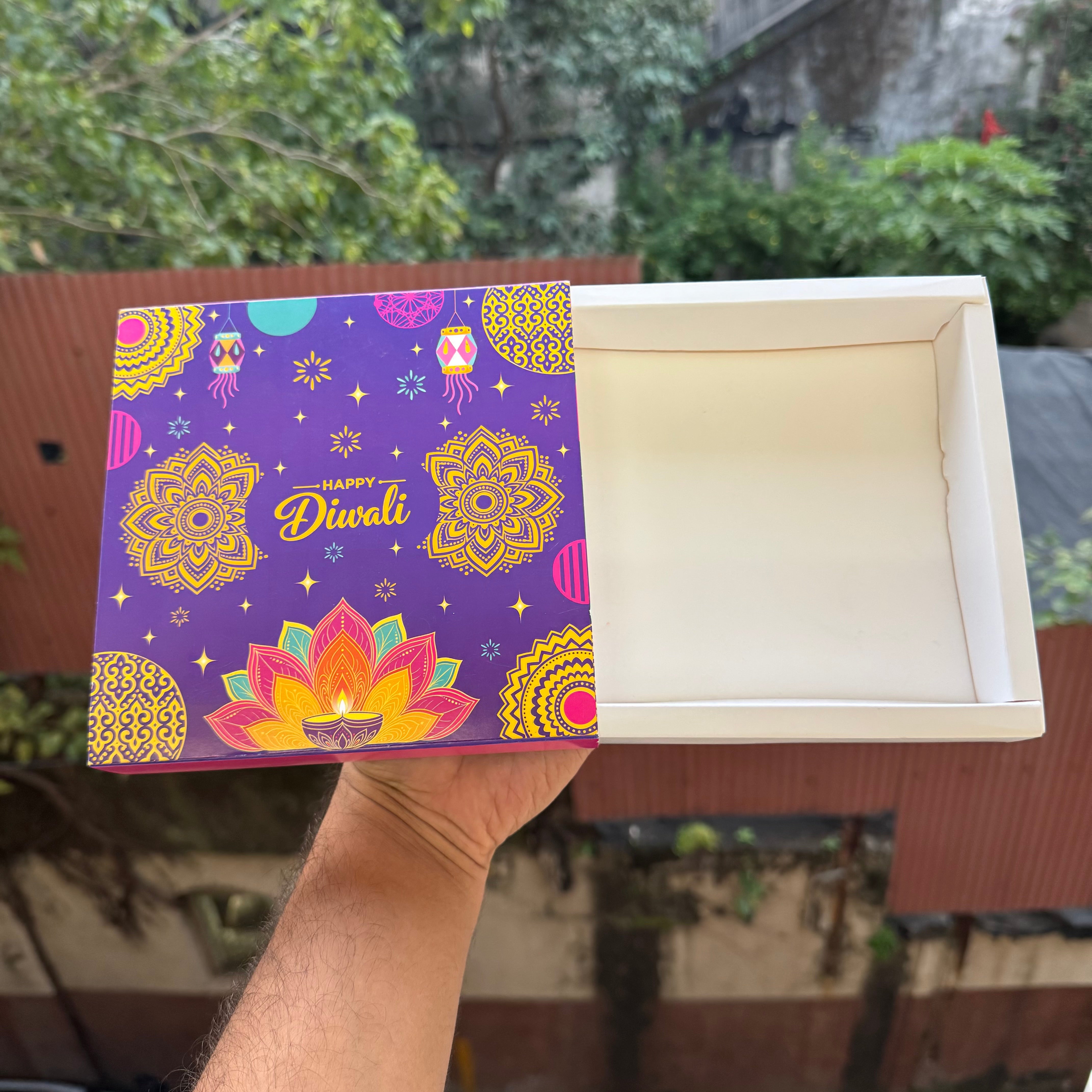 Diwali Slider Box (10pc) || 9 Cavity Size ~ Print C