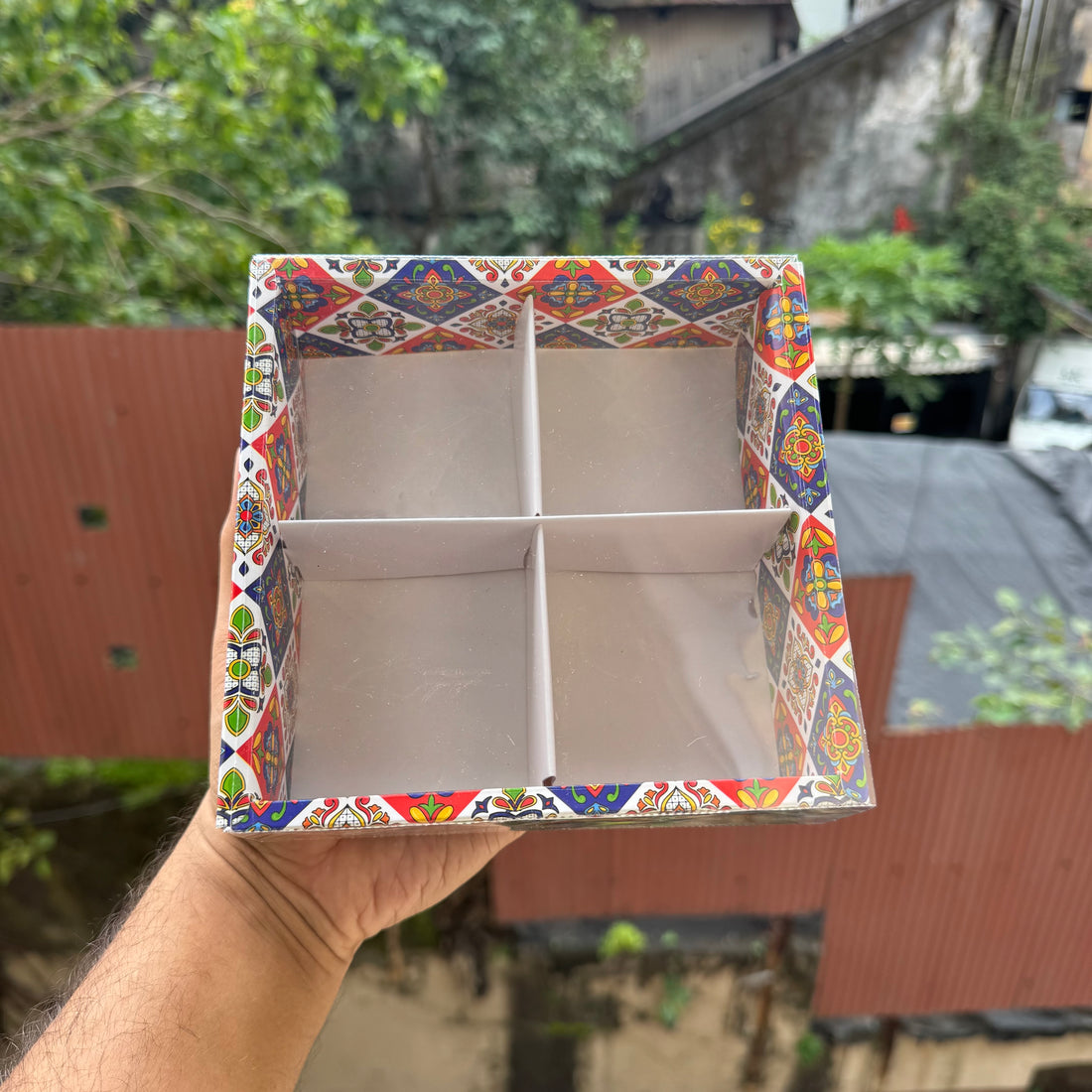 Diwali Four Brownie Partition Box (10pc) ~ Utsav Collection