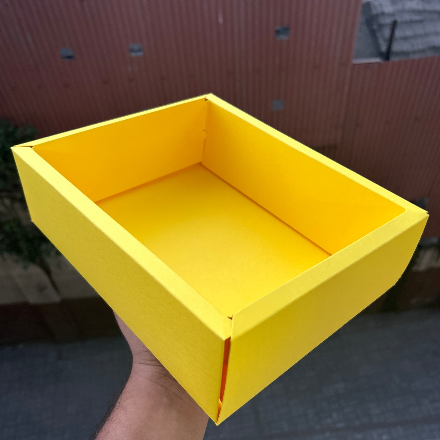 Yellow Hamper Box With Lid