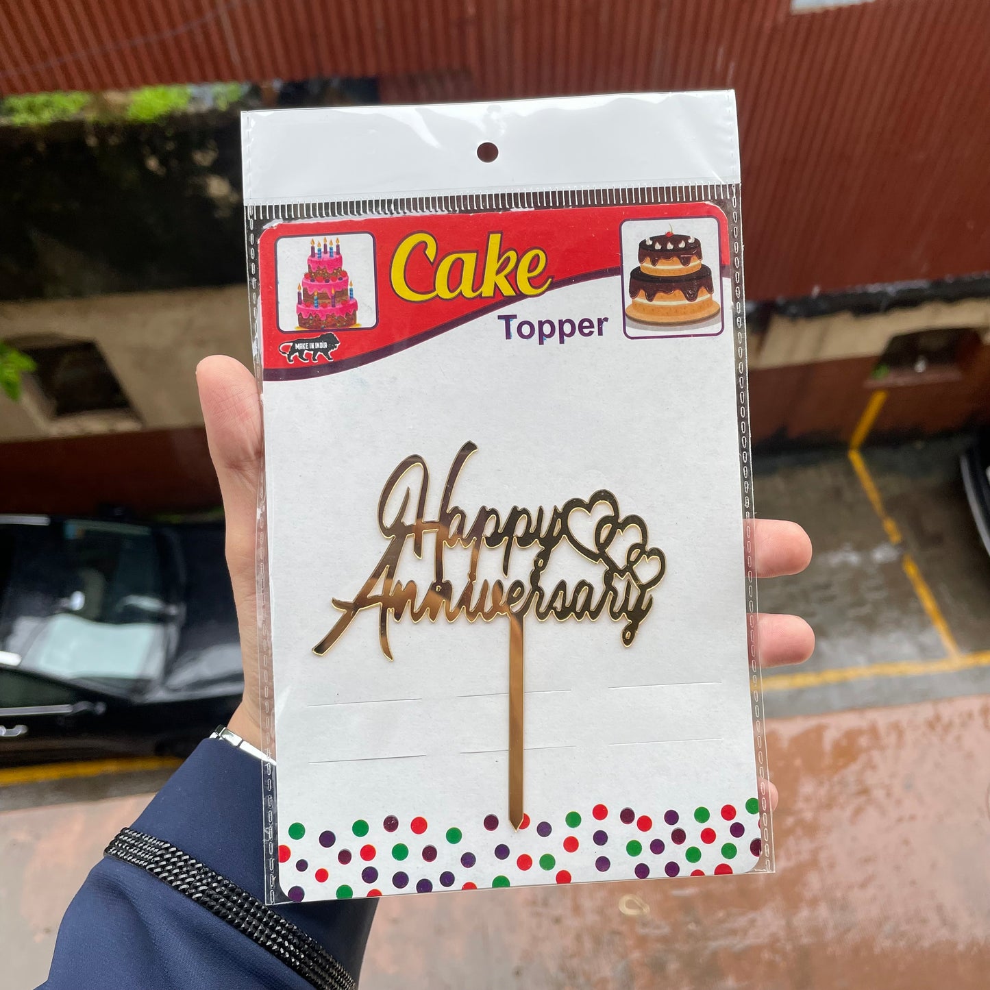 Gold Happy Anniversary Topper