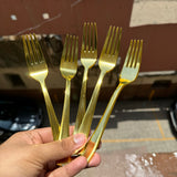 Gold Chrome Disposable Fork 25 pc