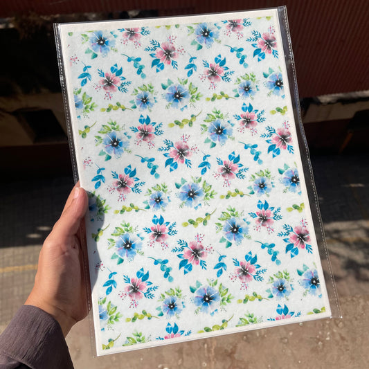 A4 Edible Floral Wafer Sheet