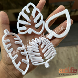 4 Pieces Plastic Tropical Leaf Cutters Fondant Tool