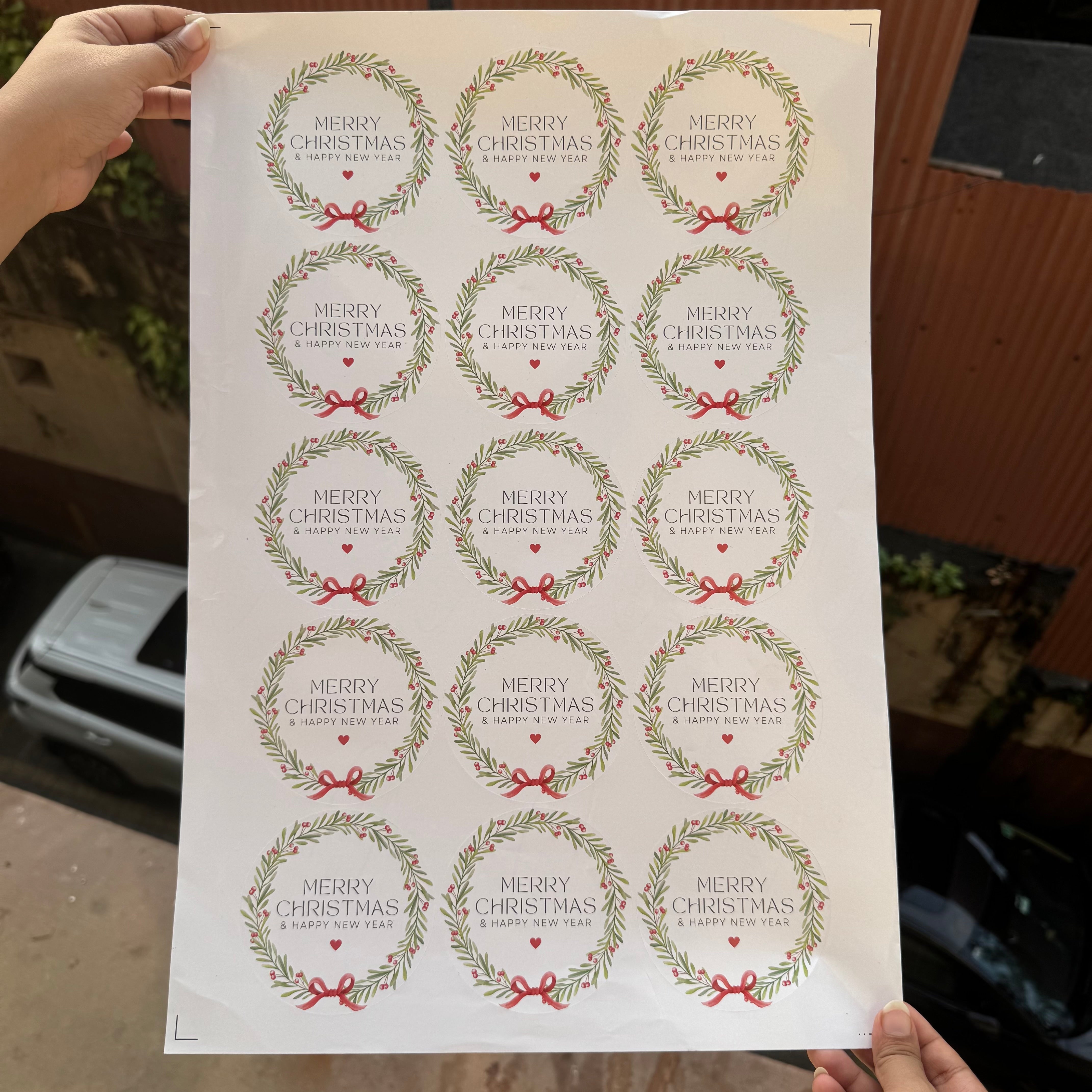 Big Round 3” Christmas Sticker Sheet (15 stickers)