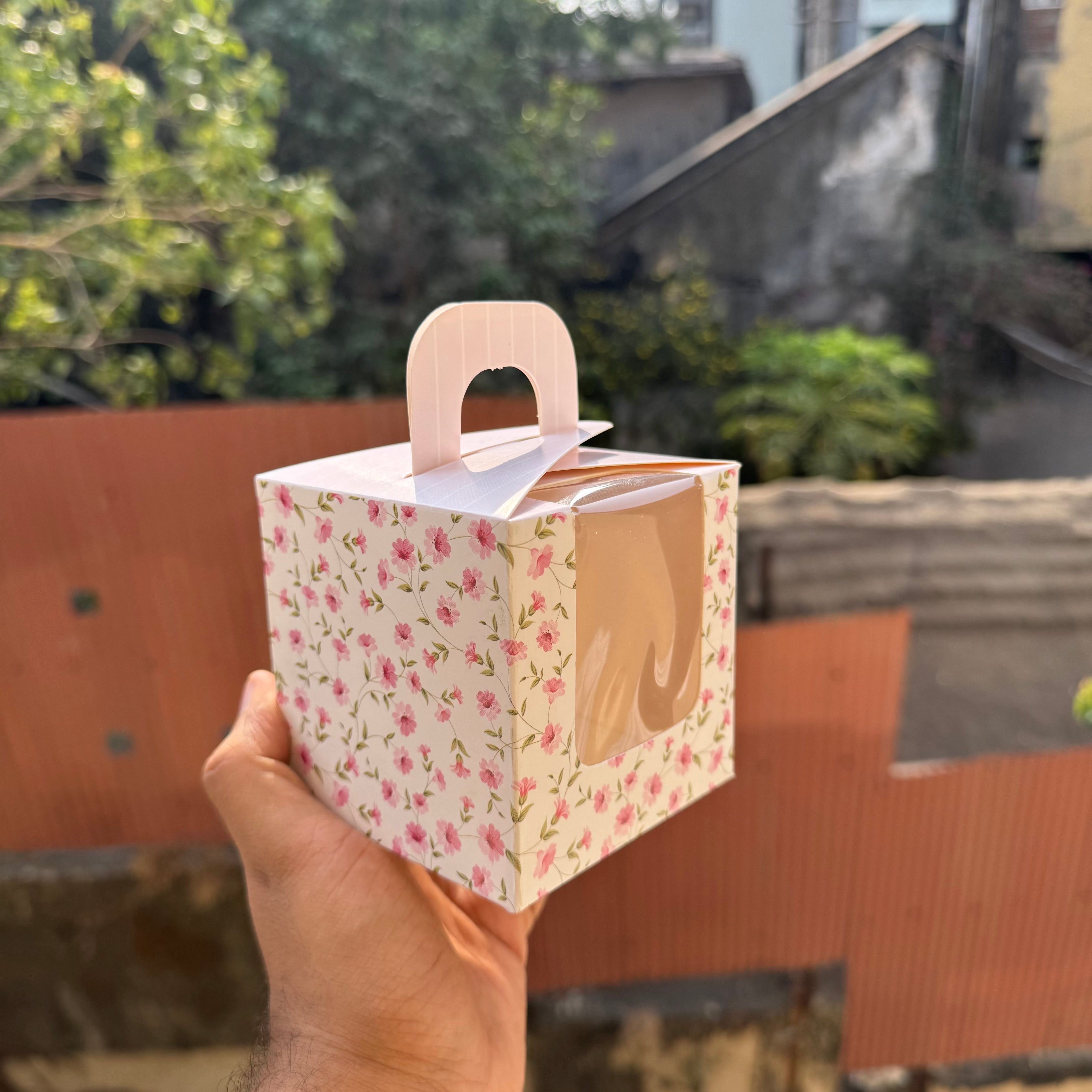 Floral Window Box for Jar & Single Cupcake (10pc)